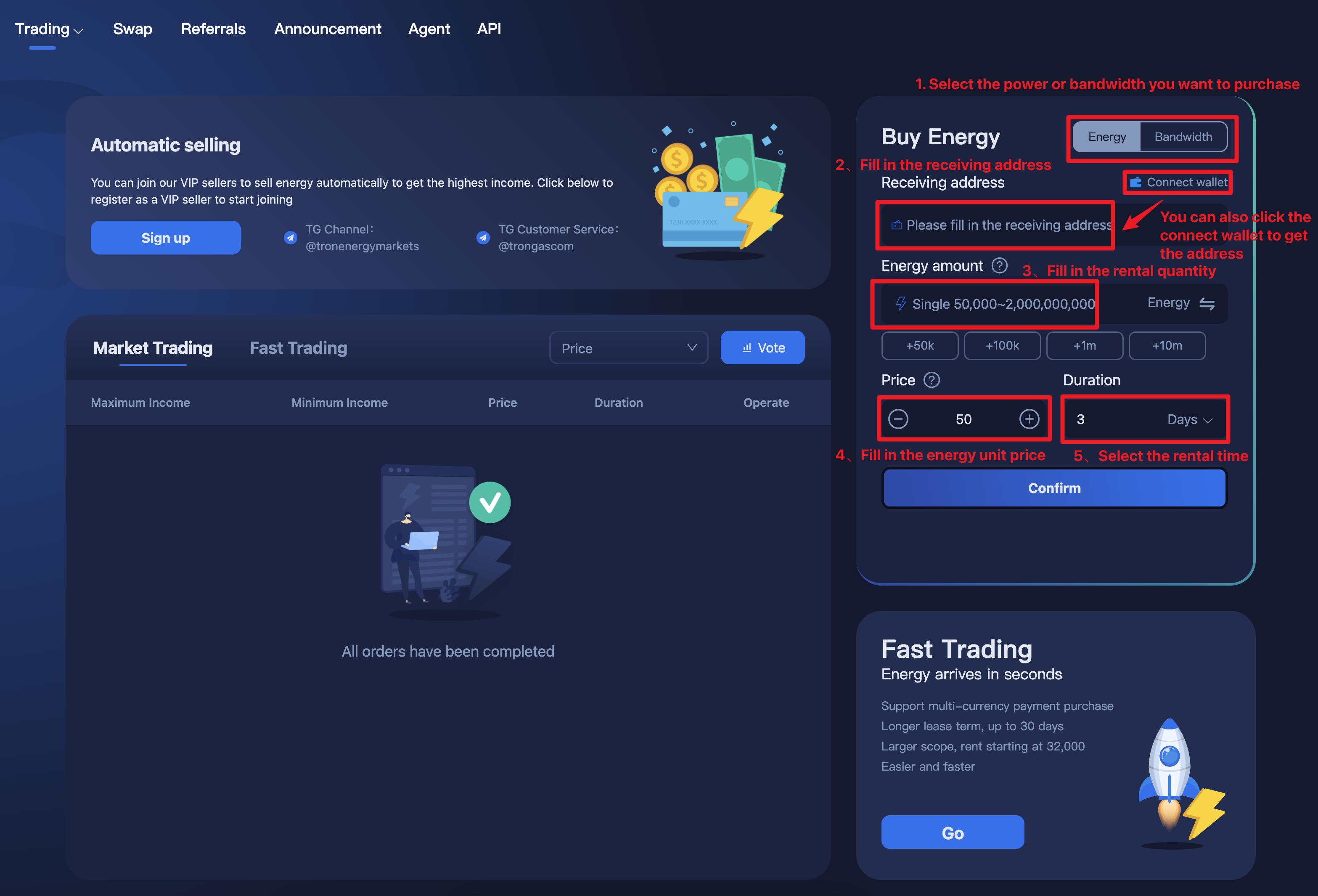 Blog - How to rent energy/bandwidth?